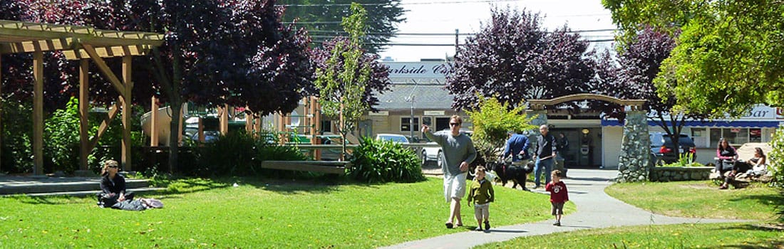 Groups of people enjoying a day at the park.